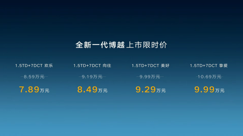 全新博越上市限时7.89万元起售，这才是家用SUV